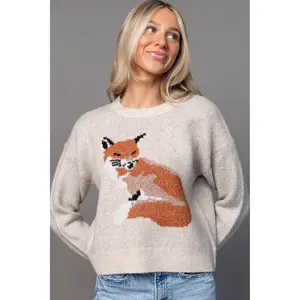 Woodland Fox Sweater in Oatmeal