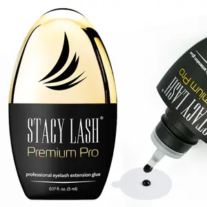 Premium Pro Eyelash Extension Glue Stacy Lash 0.17fl.oz/5ml / 0.3 Sec Drying time/Retention – 7 Weeks/Professional Black Adhesive/Lash Tech Supplies