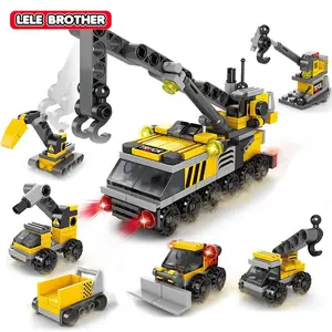 City Construction Vehicles - Car Set - Building Block Models - 6 in 1 - 147 Pieces - Perfect Gift - For Ages 6+