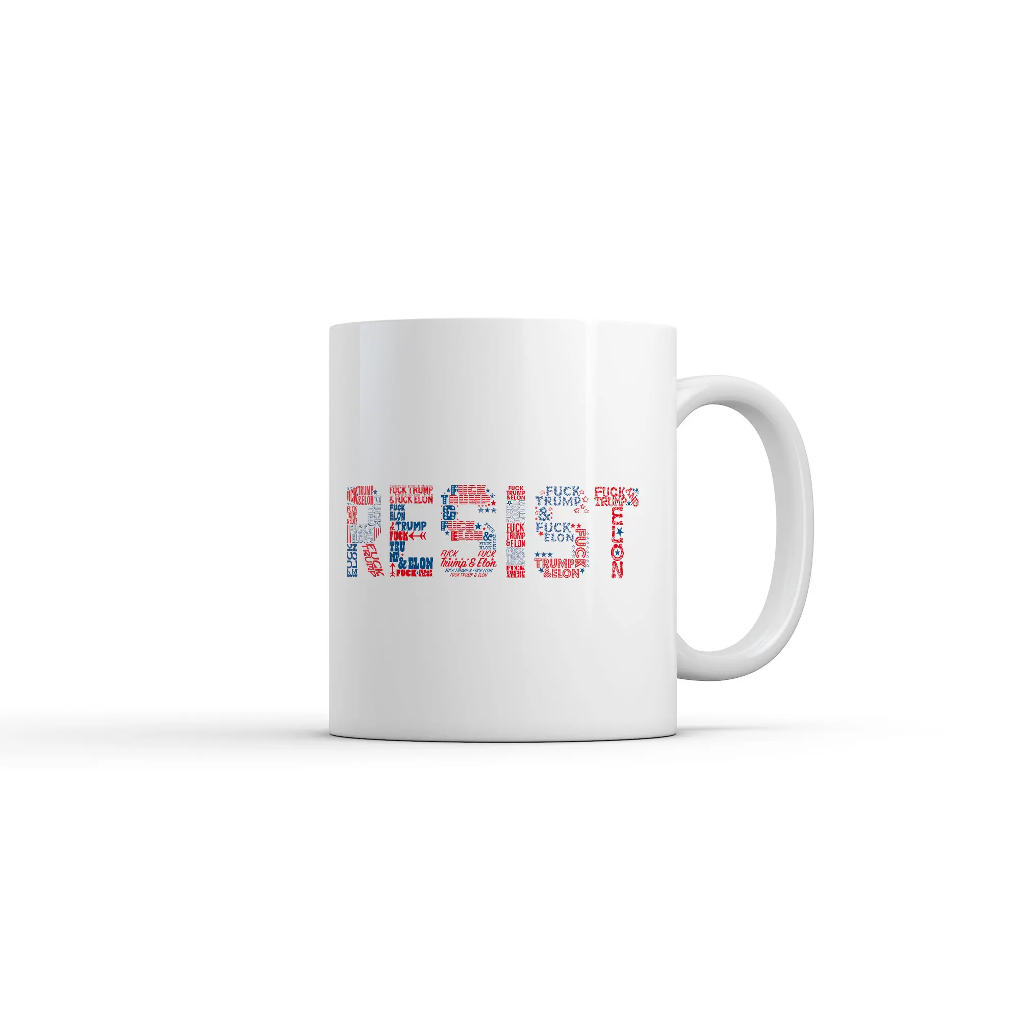 Resist F*ck Trump Elon Mug Funny Sarcastic Political Graphic Novelty Coffee Cup - 11oz Funny Coffee Mugs Ceramic Printed Drinkware Cup