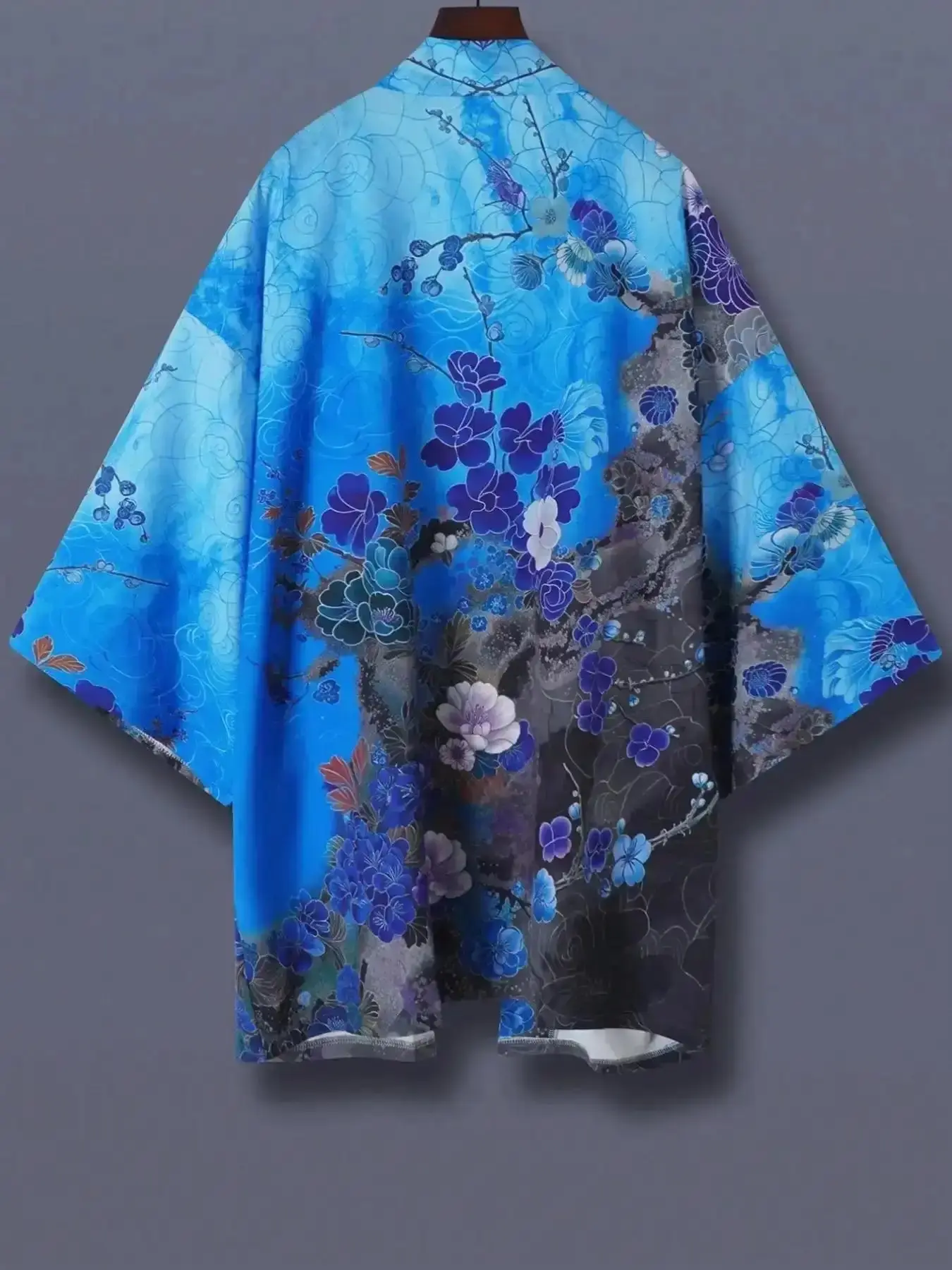 Japanese Style Floral Kimono Jacket Vintage Cherry Blossom Print Loose Fit Unisex Spring Summer Outerwear Casual Streetwear weather ready essential everyday jacket cozy layer classic coat all season versatile wear