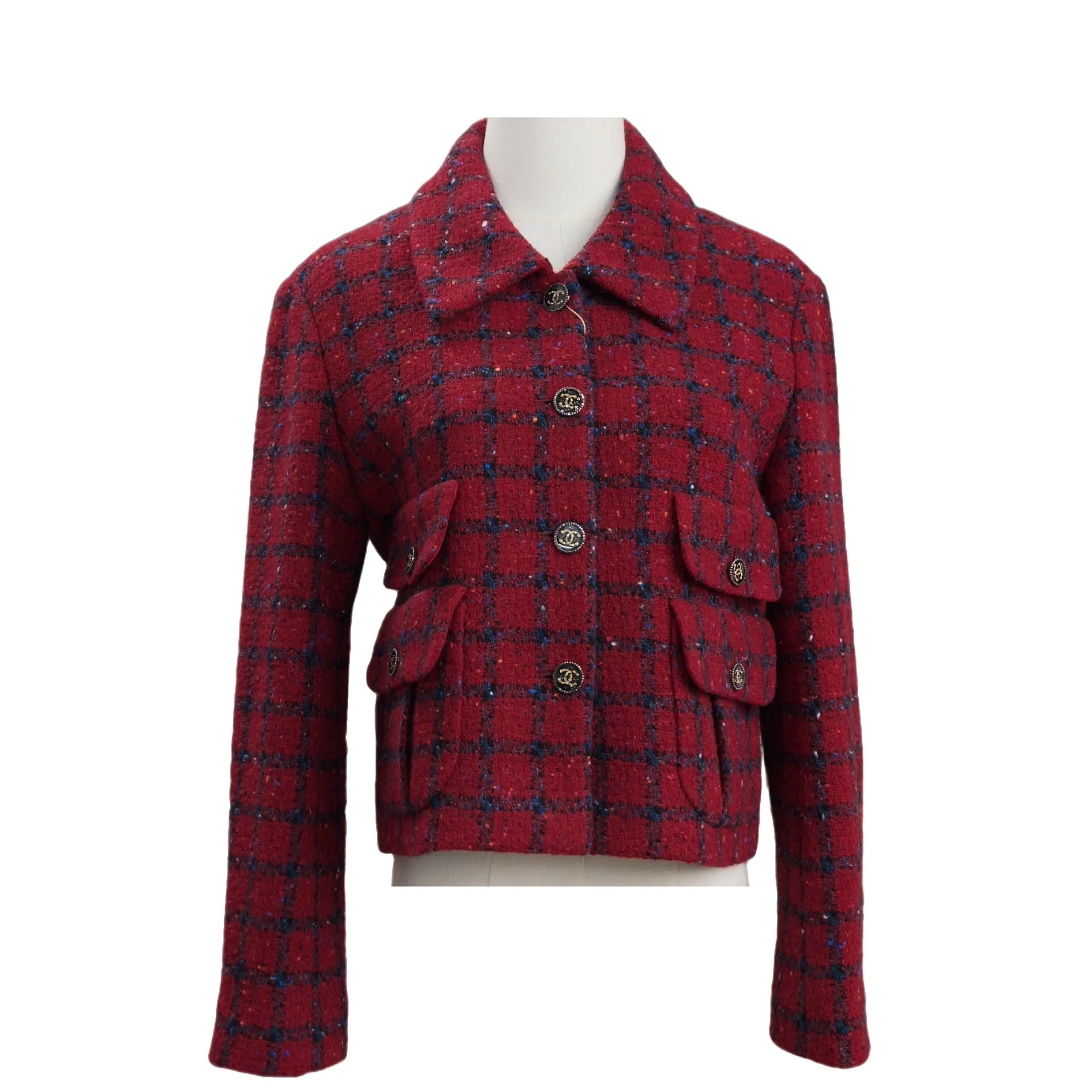 Chanel Jacket Tweed Red (zz091726d6r) [Shanghai]