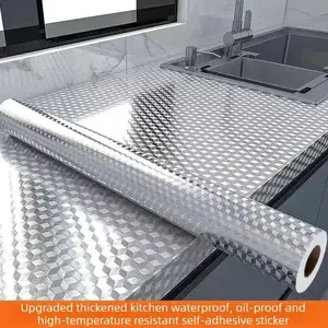 Thickened Aluminum Foil Sticker Kitchen Oil-proof Mold-proof Waterproof Moisture-proof Cabinet Mat Drawer Liner Self-adhesive Extra Thick for Kitchen Use
