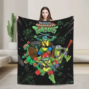Ninja turtles Flannel Throw Blankets Soft Cozy – Festive for Couch or Bed Decoration, Soft Warm Ideal Gifts All Season Lightweight Gift for Christmas Halloween