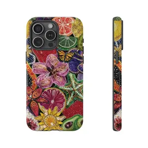 Vintage Mosaic jewels tough phone case iPhone 13 14 15 16 pro max trinket accessories Galaxy charm collage cell cover beaded jewel present