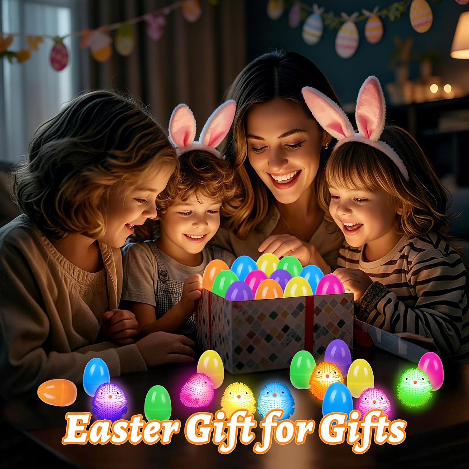 Prefilled Easter Eggs with Toys – 12PCS Glow in The Dark Stress Ball Squishy Toys, Easter Egg Fillers for Kids, Easter Basket Stuffers, Easter Egg Hunt Party Favors