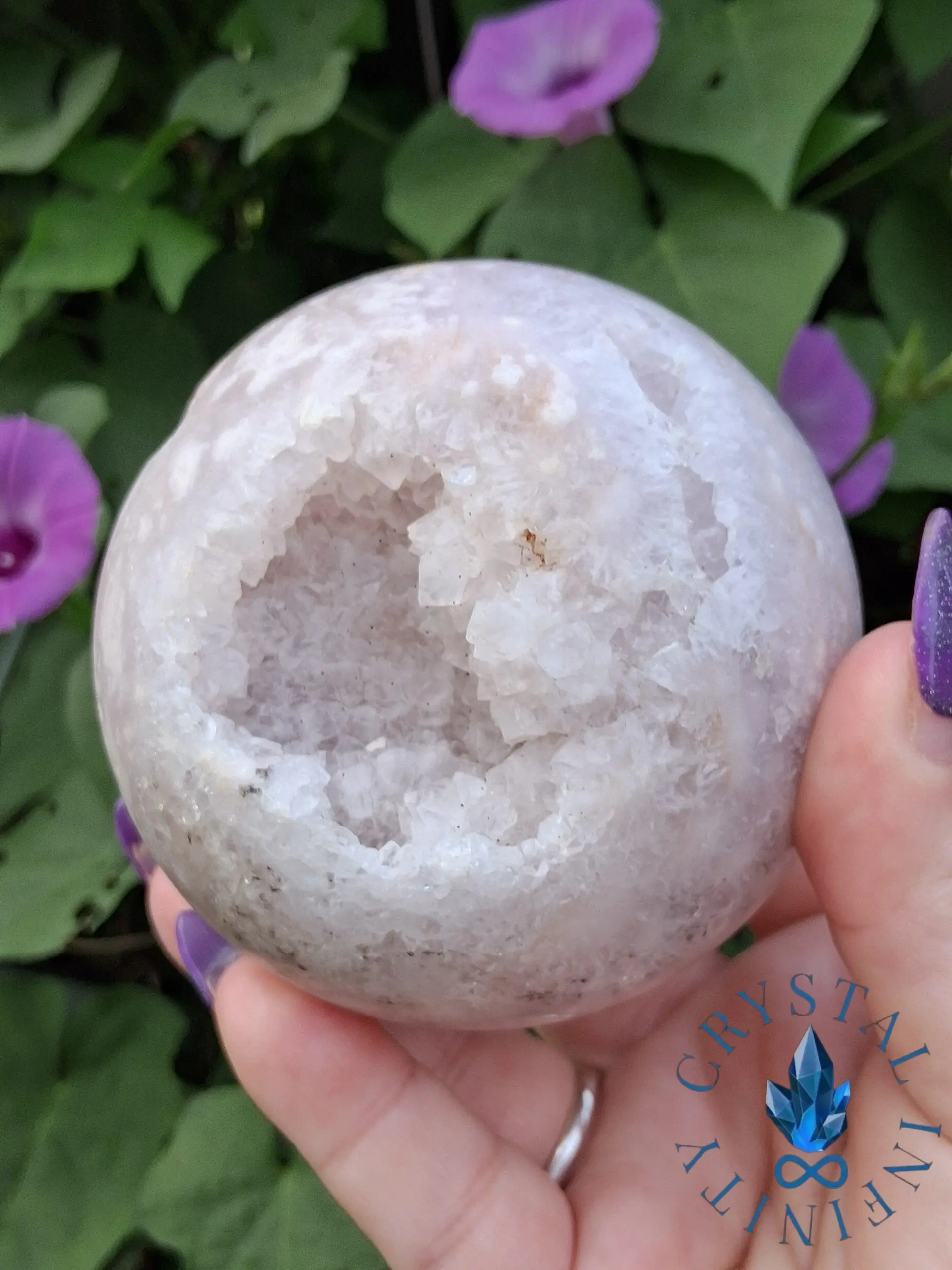 Pink Amethyst and Flower Agate Sphere for abundance
