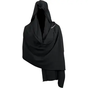 Medieval Black Padme Cape Shawl Post Apocalyptic Cloak Black Hooded Cowl Suitable for Halloween cosplay cosplay enthusiasts Theme parties, fashion street fashion crowd Stage performancesTikTokShopBlackFriday