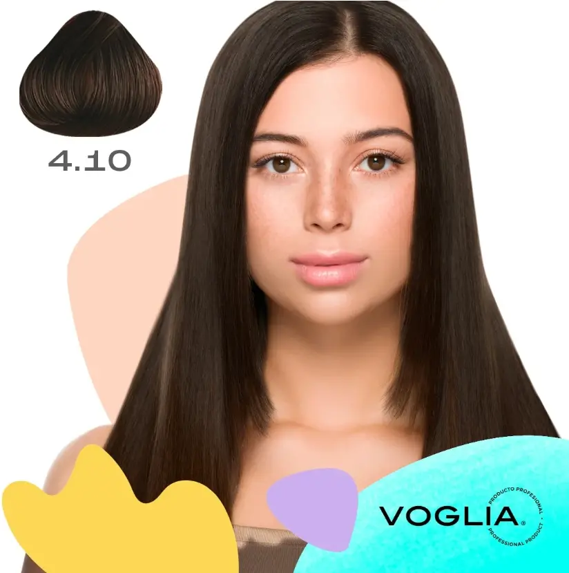 Voglia Hair Color Cream, 4.10 Medium Ash Brown Salon Dye, 90ml Haircare Product for All Hair Types