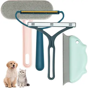 4-pcs Pet Hair Removal Tool, Reusable, Efficient, Multifunctional, Portable - Home Hair Removal Scraper, Saving Time and Effort, Suitable for Carpets, Furniture, Blankets, Clothes, Bedding