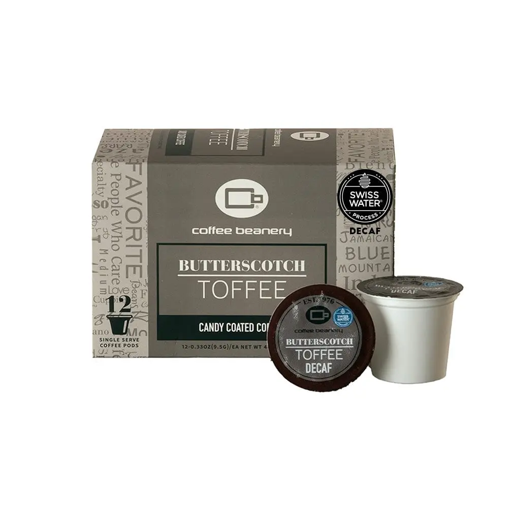 Butterscotch Toffee Flavored Decaf Coffee Pods