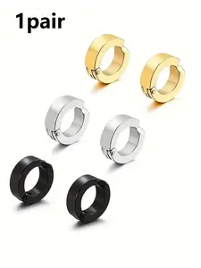 Stainless Steel Ear Cuff, Punk Style Earrings for Women & Men, Fashion Jewelry for Party, Daily Clothing Decor, Trendy All-match & Exquisite Jewelry for Birthday Gift, Earcuff