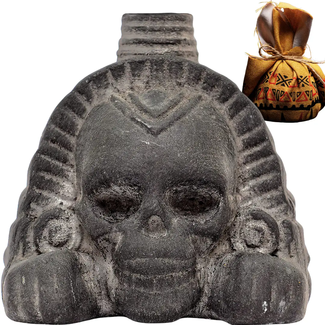 Screaming Aztec Death Whistle by ITZCOEHUA - Loudest Authentic Human Sounding Screams 125+ Decibels, Loud, Collectible, Aztec Design in Obsidian Black