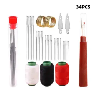 Easy-to-thread large-eye sewing needles.34PCS Big Eye SteelNeedles Set-Long& Thin Handmade Quilting & Sewing Needles Kit for DlY Sewing Projects.