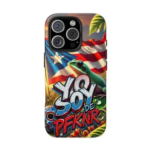 Tough Phone Cases, YO SOY DE PFKNR, BANDERA DE PUERTO RICO, SOY DE PR, PR, CULTURA CARIBEÑA Protection Rubber