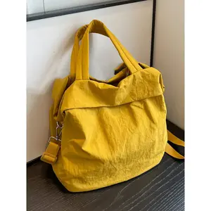 Fashionable multi-color simple canvas handbag, casual all-match tote bag, large-capacity commuter bag, multi-purpose for hand-held and shoulder, practical and versatile commuter bag, suitable for office workers shopping, etc., Soft Commuter Tote