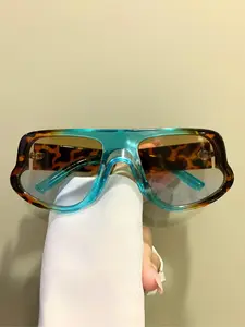 Unisex Fashionable Leopard & Ombre Pattern Sunglasses, Trendy Casual Tinted Lens Sunglasses for Everyday Use, Fashion Accessories for Outdoor Activities