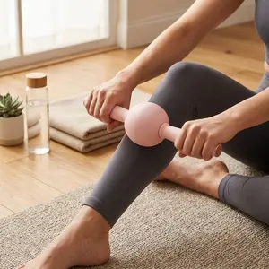 Fascia Ball Massage Set, Maroon Color, Non-Slip Texture, Ergonomic Design, Portable Storage, Ideal for Foot Pain Relief & Muscle Relaxation, Body Care