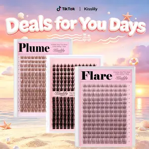 ONLY Lashes | Kisslily Lash Clusters Individual Lashes 8-18mm DIY Lash Extensions D Curl Volume Wispy Soft Comfortable Ultra-Thin Band False Lashes Eyelashes Makeup Cosmetic Beginner Friendly #DealsforYouDays #SummerWins