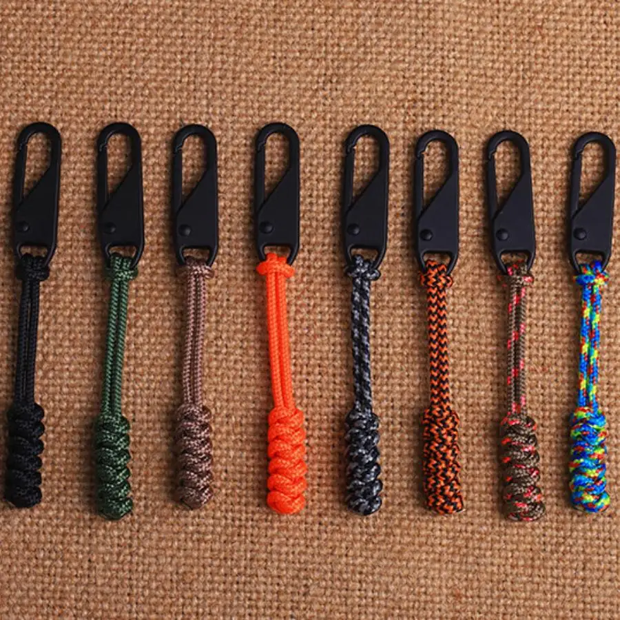 Replacement Zipper Head, 8 Counts Multicolor Combination Replacement Zipper Head, Thick Polyester Rope & Metal Zipper Head