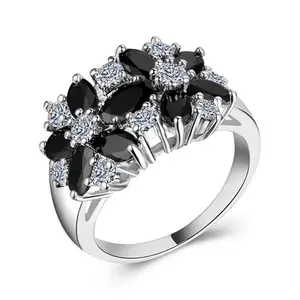 Womens Personality Rings ,Flower with Oval Cubic Zirconia ,Women's Rings Engagement