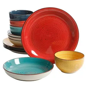Gibson Home Vibrant Colors  12-piece Mix and Match Dinnerware Set