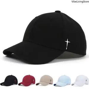 Unisex Cross Embroidery Baseball Cap - Adjustable Casual Sunscreen Hat for Spring, Autumn & Outdoor Activities