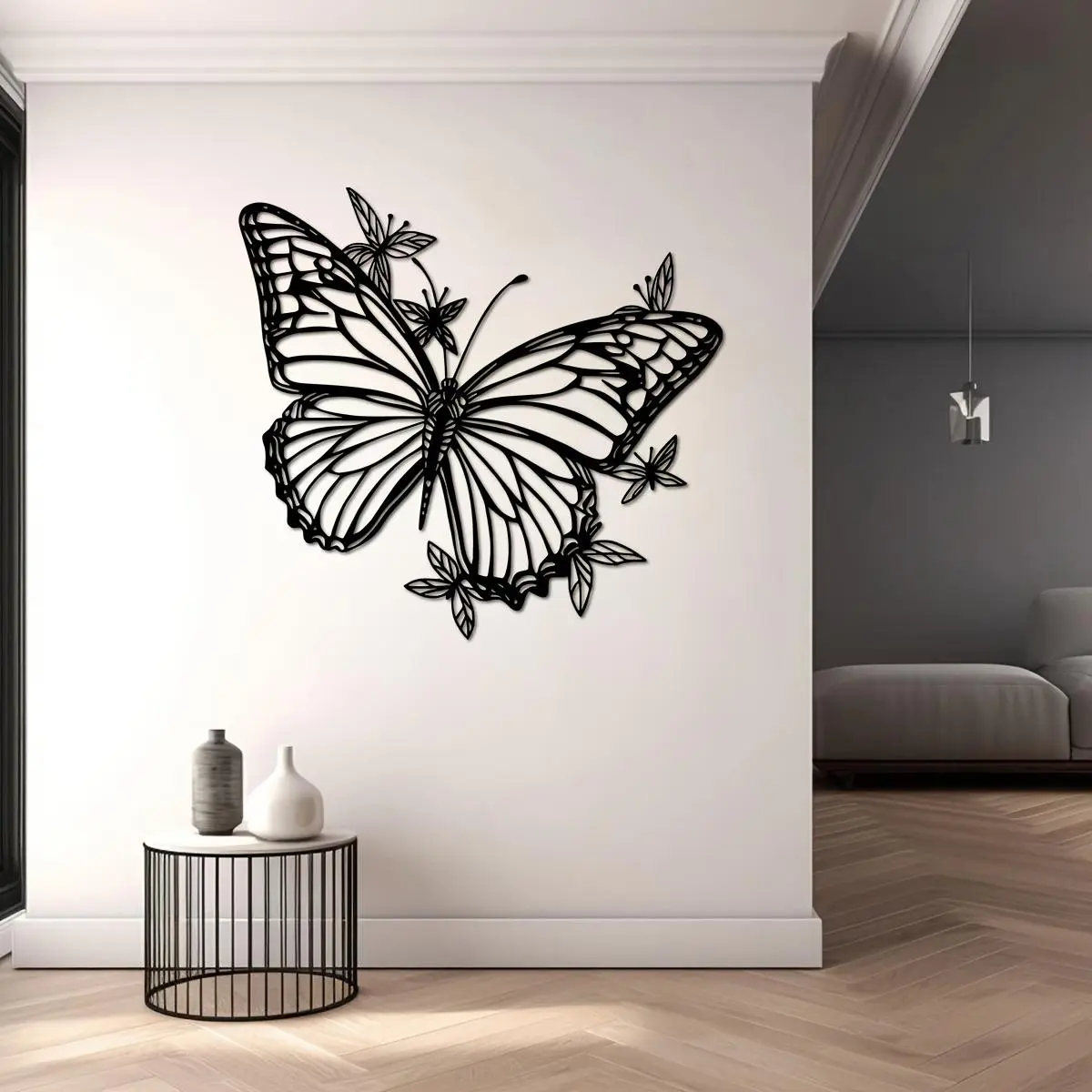 Butterfly Design Wall Art, 1 Count Modern Decorative Metal Wall Decor, Wall Hanging Decor for Home Living Room Bedroom, Home Decor, Decoration Items, Stickers