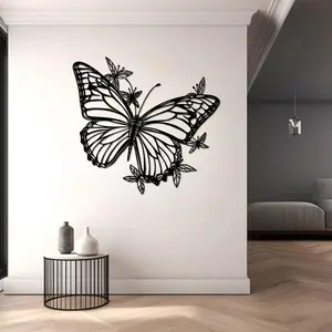 Butterfly Design Wall Art, 1 Count Modern Decorative Metal Wall Decor, Wall Hanging Decor for Home Living Room Bedroom, Home Decor, Decoration Items, Stickers