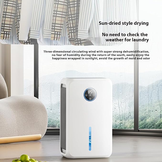 Dehumidifier for Home up to 1000 Sq.Ft, Quiet Portable Dehumidifier for Bedroom Basement Bathroom, Smart Auto Comfort Mode, Digital Display Humidity Control, Timer Function, Safe Energy Efficient Moisture Remover with Thermal Protection