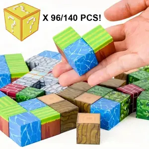 Magnetic Blocks-96pcs Random Magnetic Building Blocks Magnetic Cubes Stacking, Sensory Toys For Kids Boys Girls Ages 3-8 Christmas Birthday Gifts