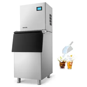 VEVOR Commercial Ice Maker Machine, 360LBS/24H Ice-Making Machine with 250LBS Large Storage Bin, Auto Self-Cleaning Ice Maker with Touchscreen for Bar Cafe Restaurant Business Commercial