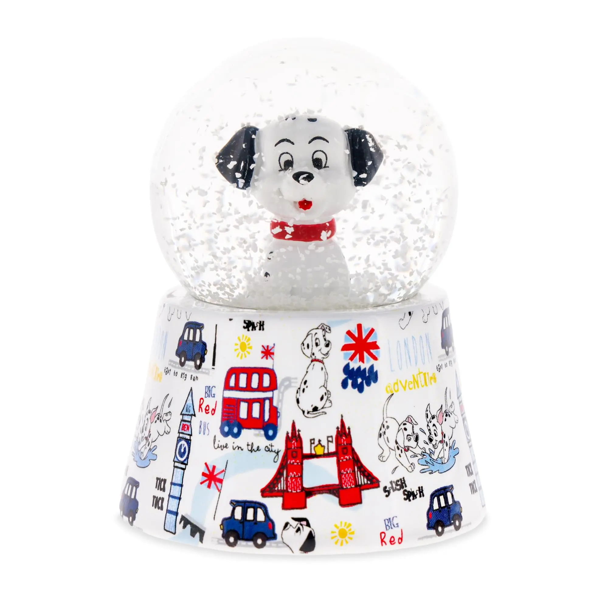 Disney 101 Dalmatians Lucky Collectible 3-Inch Mini Lighted Snow Globe, Novelty Lighting for Home Improvement