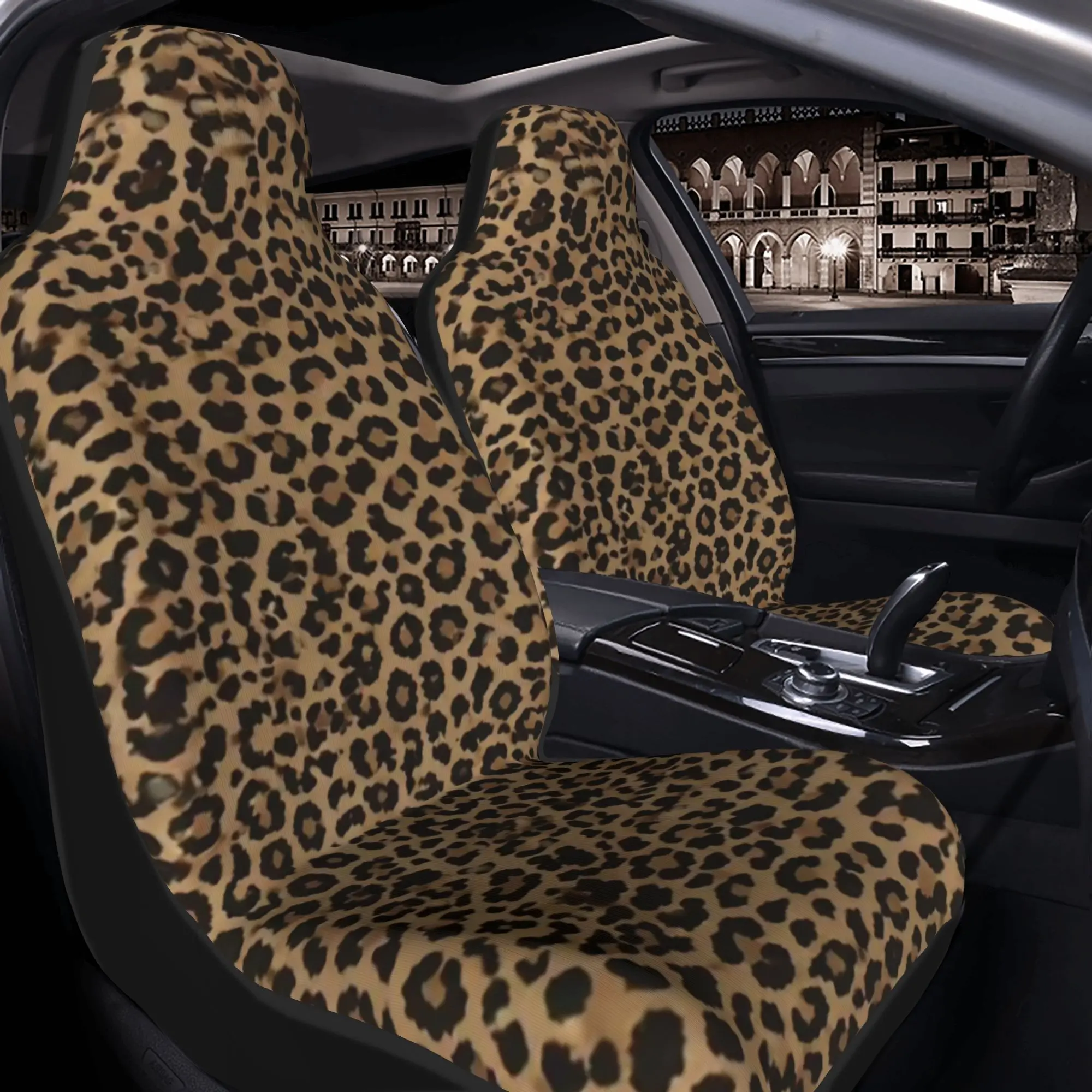 2-Pack Leopard Print Car Seat Covers, Automotive Seat Covers, Car Accessories, Unisex, Suitable for Sedan, Suv, Truck Front Seats, Seat Covers For Trucks, Protective Car Seat Protectors
