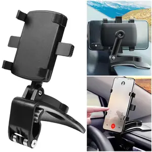 Car Phone Holder Rotating Multi-function Instrument Cluster Phone Holder Foldable Rearview Mirror Navigation Bracket Car Cellphone Mount Car Accessory