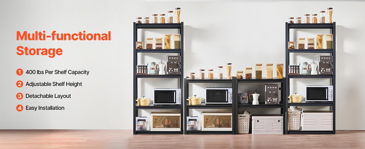 5-Tier 2000LBS Height-Adjustable Extra-Thick Carbon Steel Display Stand, Versatile Storage Rack For Glassware, Sculptures, Collectibles, Toys, Books & Cosmetics | Ideal Curio Cabinet/Bookcase For Game Rooms, Living Rooms, Bedrooms & Home Offices