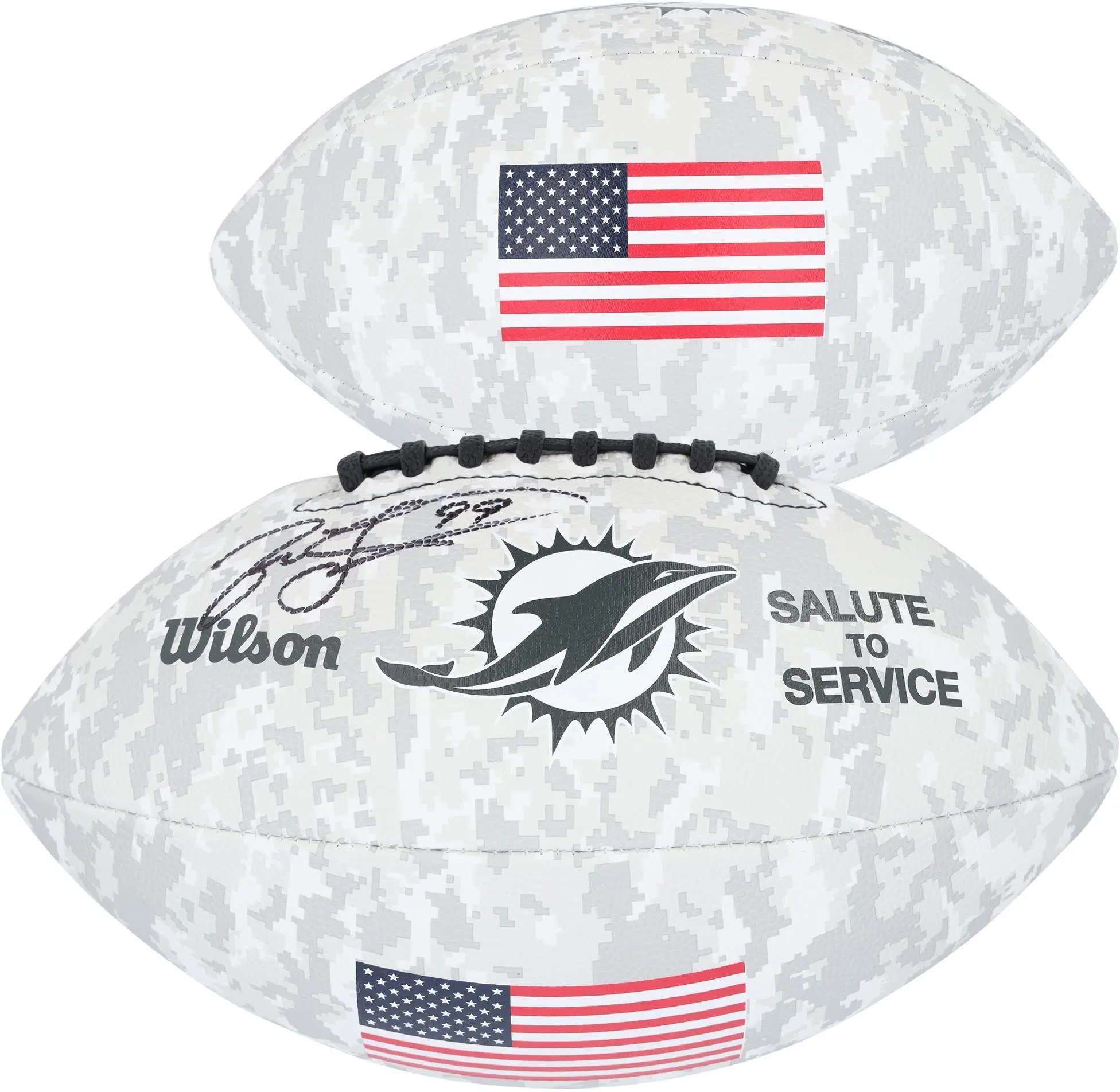 Jason Taylor Miami Dolphins Autographed 2024 Salute To Service Wilson Football - Fanatics Authentic Certified