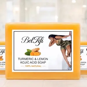 Bel ti fi Turmeric & lemon Kojic acid bar soap( 3 packs )