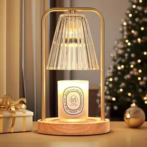 Candle Warmer Lamp with Timer, Electric Candle Lamp Warmer for Jar Candles, Dimmable Wax Melt Warmer with 2 Bulbs, Christmas Vintage Home Bedroom Decor