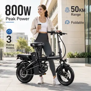 Folding Ebike for Adults - 400W Motor,  48V 15Ah Battery, 50km Range, Wheel Pedals & Ebike Charger Included compact bike