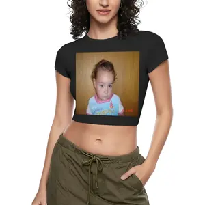 Custom Crop Top Custom T Shirts for Women Funny Personalized Crop Top White XL CWE0316WE1035