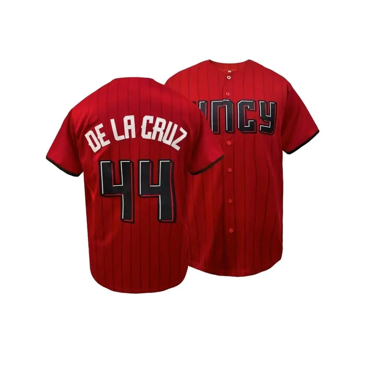 Men's Embroidered Cincy 44 Sporty Jersey Baseball Jersey for Unisex Red Striped Breathable Short Sleeve Sports Top Casual Jersey