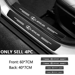 4pcs Carbon Fiber Car Door Sill Threshold Stickers, Anti-Protective Decals for Lexus F Sport, Is250, Is200, Ct200h, Gs300, Ls430, Rx450h
