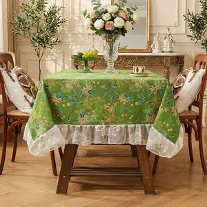 High-Quality Floral Tablecloth, Multi-Use French Vintage Style Decorative Cover, Soft Velvet Material, Perfect for Home Decoration