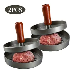 Non-Stick Burger Press Mold, Round Patty Maker with Heavy Pressure Mechanism, Professional Kitchen Tool for Meat, Chicken, Fish