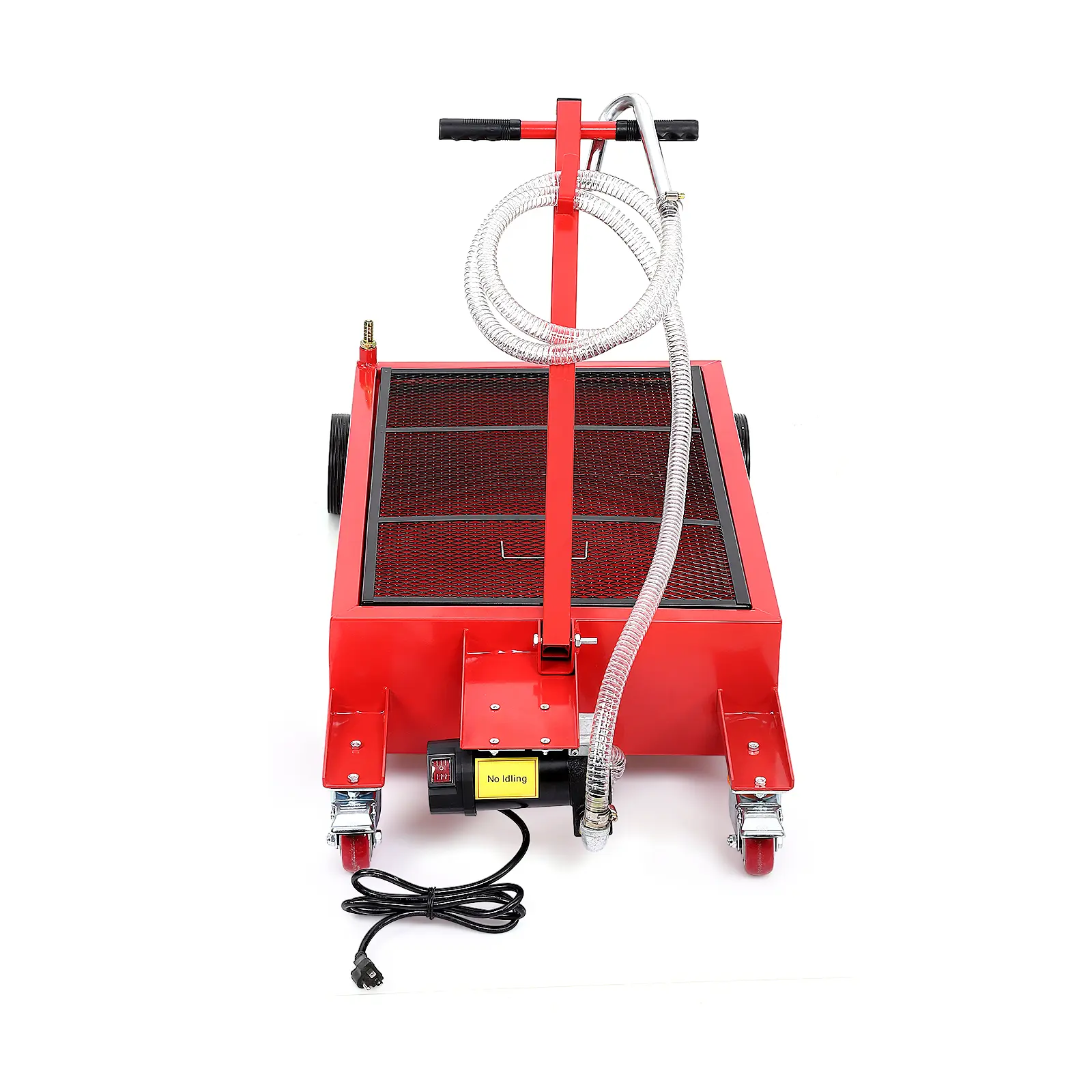 20 gallon electric slim drain pan -110V pump and 8-foot hose - foldable T-shaped handle - heavy-duty rolling oil collection truck - perfect for cars, trucks SUV、 Oil change for buses and RVs