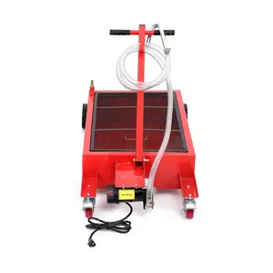 20 gallon electric slim drain pan -110V pump and 8-foot hose - foldable T-shaped handle - heavy-duty rolling oil collection truck - perfect for cars, trucks SUV、 Oil change for buses and RVs