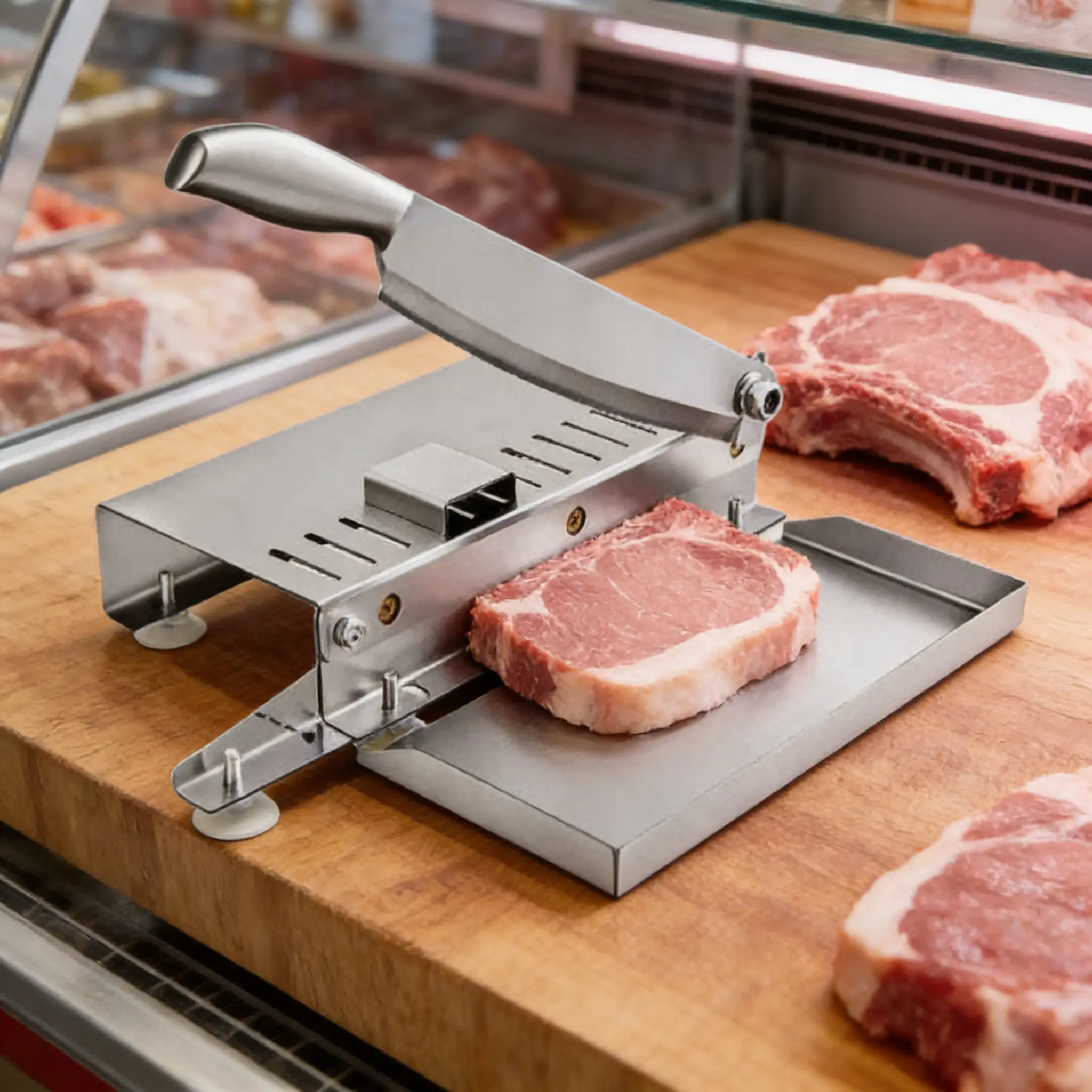 Stainless Steel Bone Slicer and Manual Rib Chopper, a Multi-Function Kitchen Gadget for Home Cooking with Precise Frozen Meat Cutting