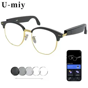 AI real-time translation for calls/videos/meetings! 6-hour battery life, auto-tinting lenses, recording function, wireless earphones. Essential for global business and travel, ideal Valentine's Day gift. Multifunctional Audio Sunglasses Smart Eyewear