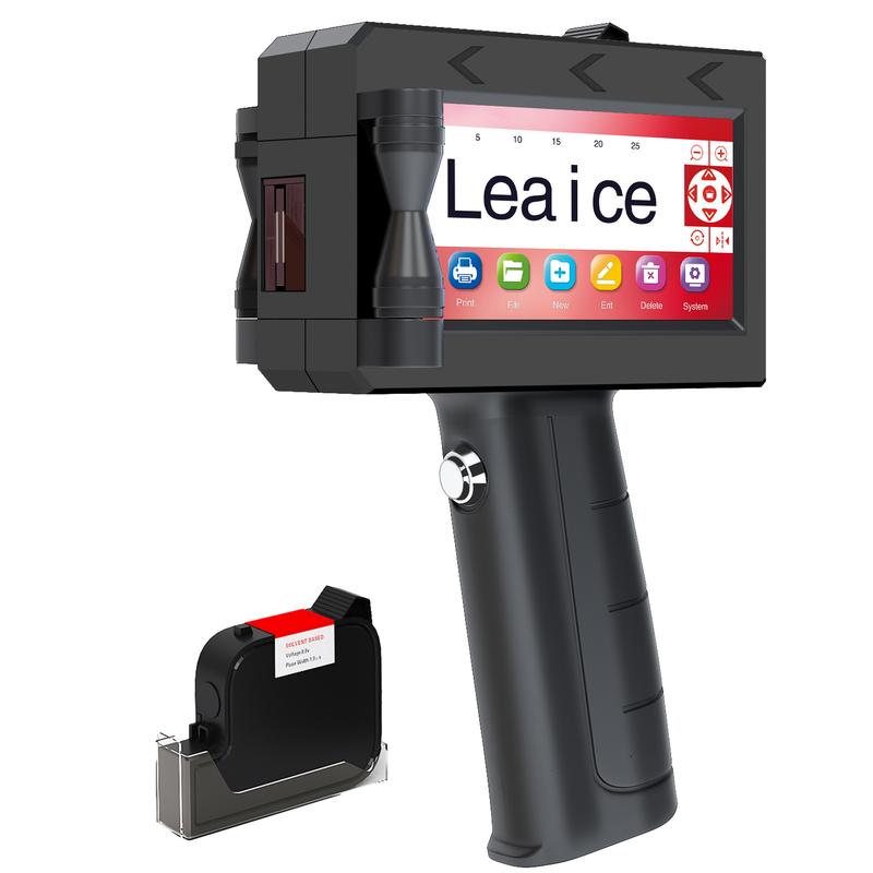 Handheld Inkjet Printer, 0.5 Inch Nozzle, Portable Inkjet Printer Gun for Text QRCode Barcode Production Date Time Logo Batch Number Print on Metal Wood Glass Cloth Carton Plastic